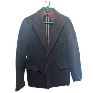 Billy Reid Blazer Suit Jacket Sports Coat Dark Brown Size 42 Heavy Cotton Italy